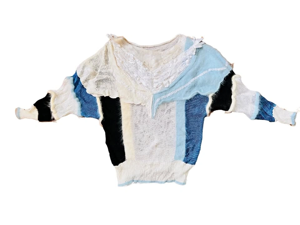 Boho Patchwork Knit Hoodie | Med