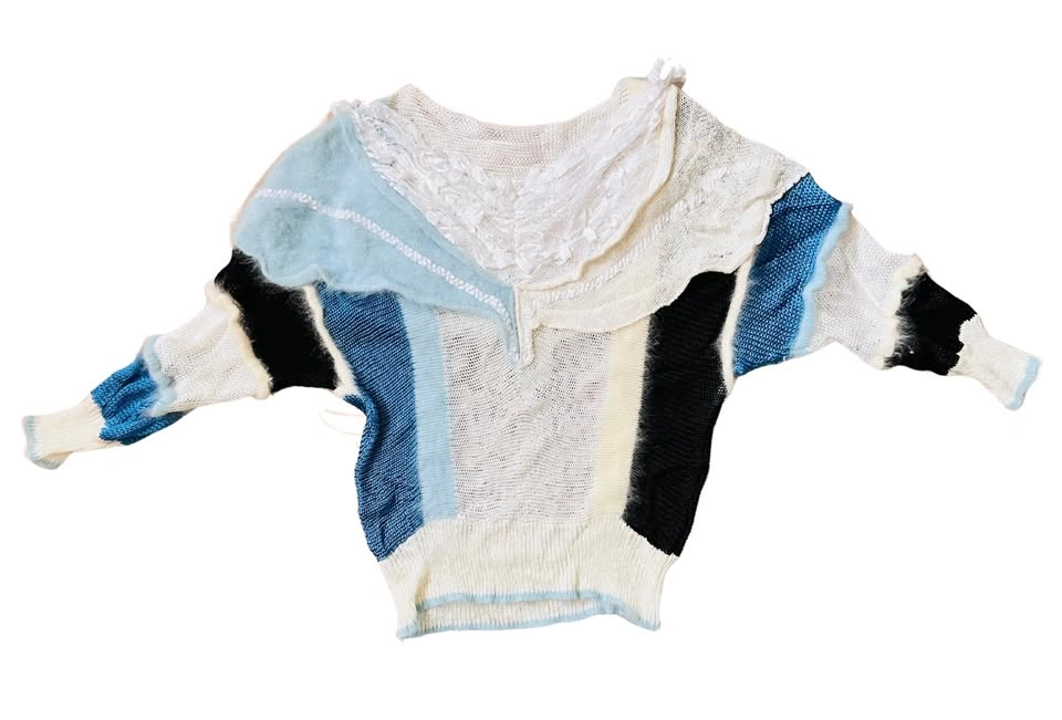 Boho Patchwork Knit Hoodie | Med - photo 2