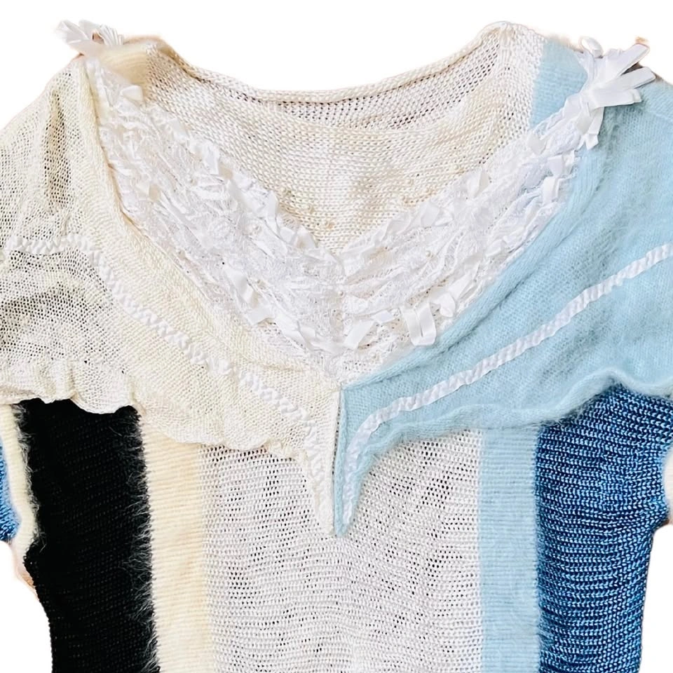 Boho Patchwork Knit Hoodie | Med - photo 3