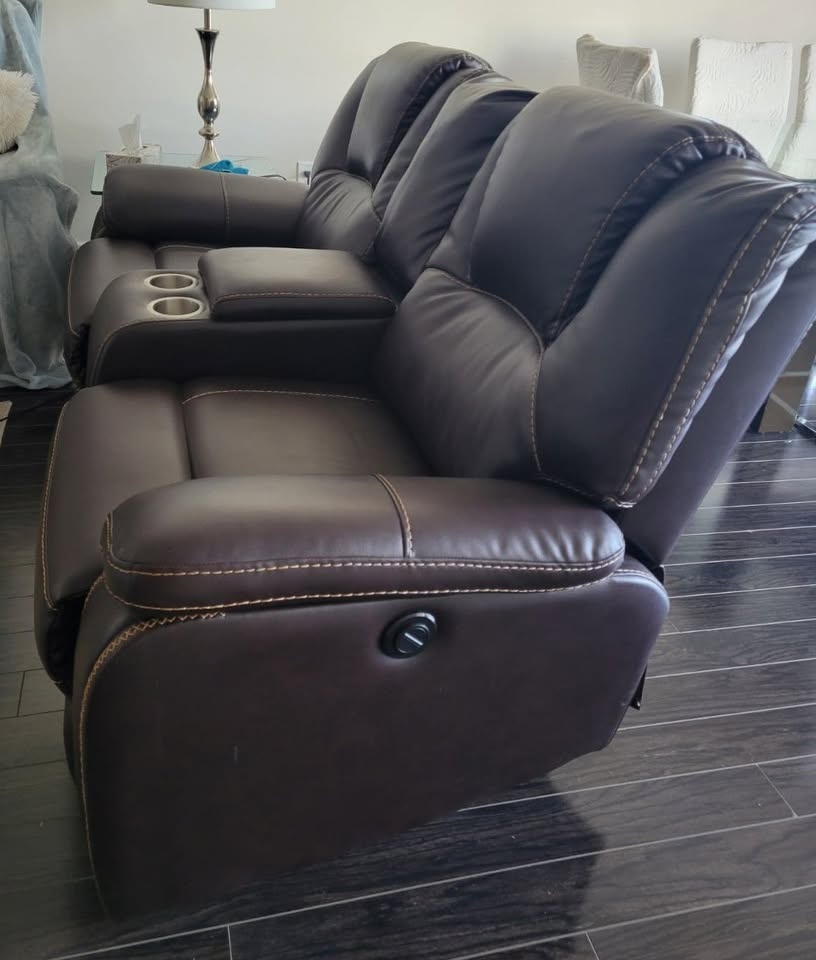 2-Seater Full Recliner Sofa with Cup Holders - photo 2
