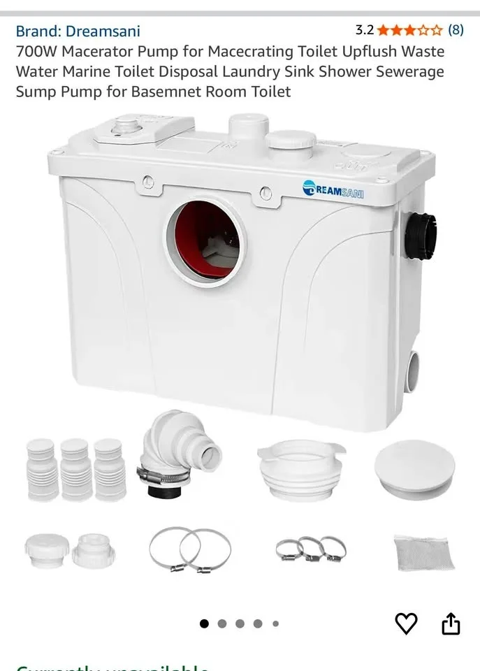 Sump pump for basement toilet