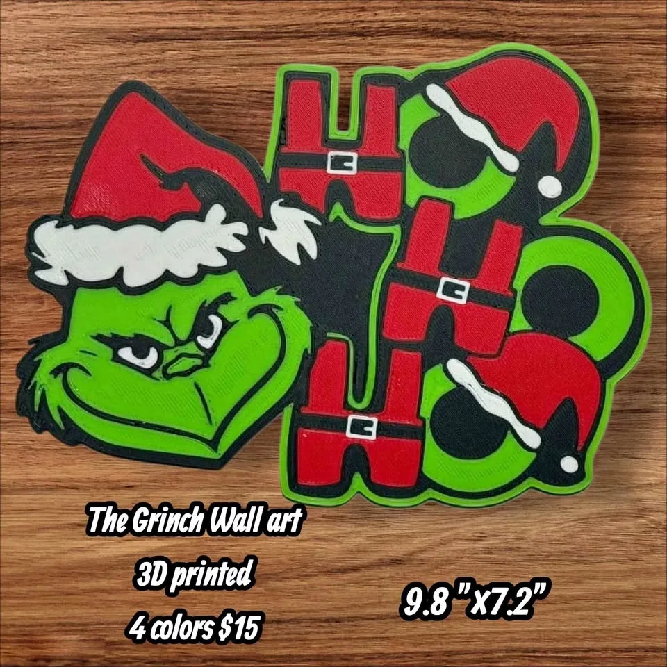 The Grinche wall art 3D printed