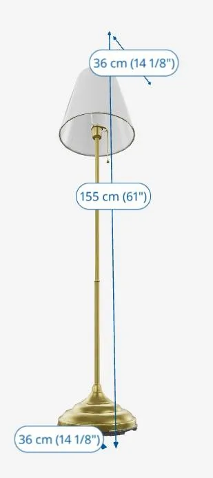 IKEA ÅRSTID Floor Lamp – Brass/White – Excellent Condition image indicator(4)