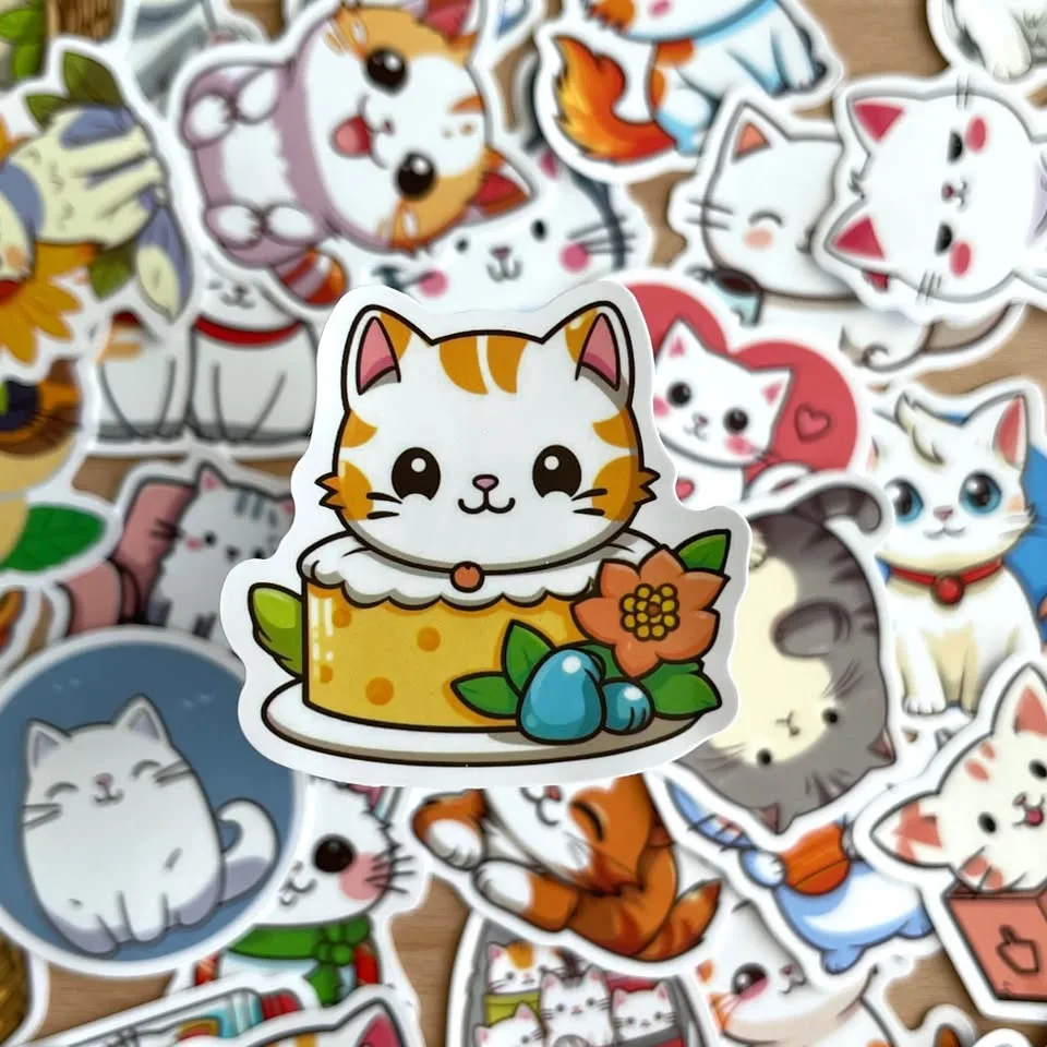 Pack of 49 Cute Cats Stickers CW49 image indicator(2)
