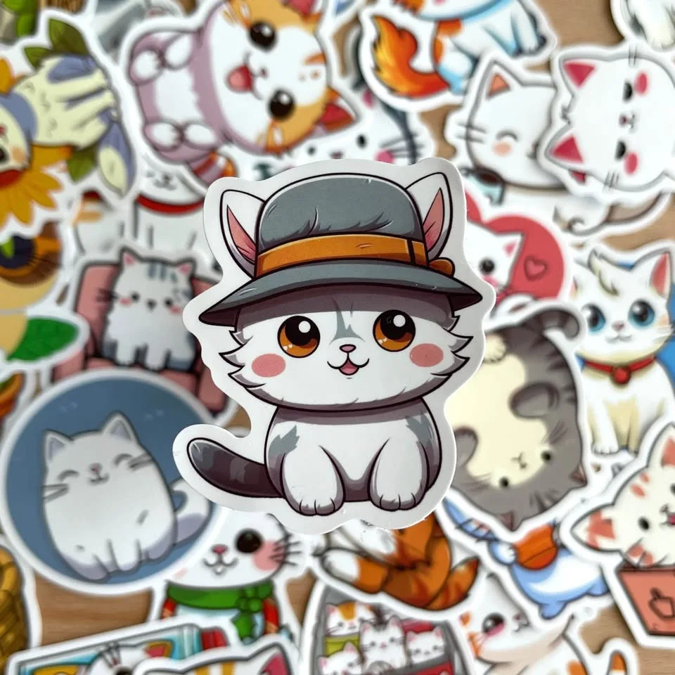Pack of 49 Cute Cats Stickers CW49 image indicator(3)