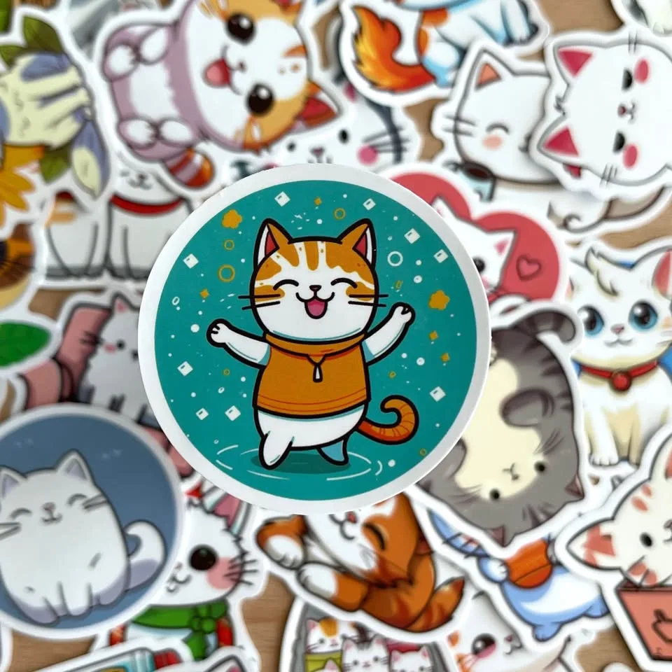 Pack of 49 Cute Cats Stickers CW49 image indicator(4)