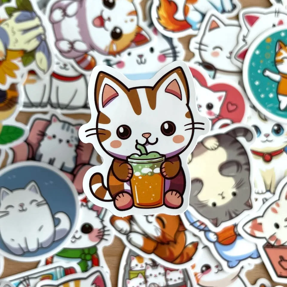 Pack of 49 Cute Cats Stickers CW49 image indicator(5)