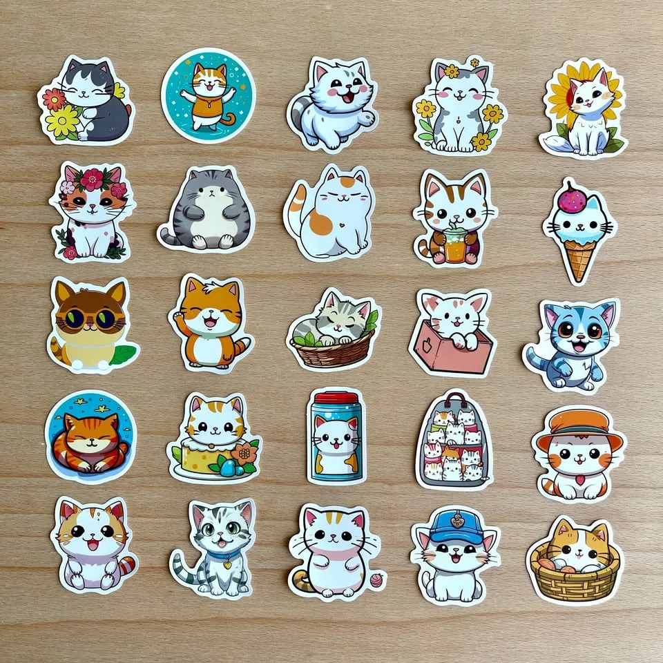 Pack of 49 Cute Cats Stickers CW49 image indicator(8)