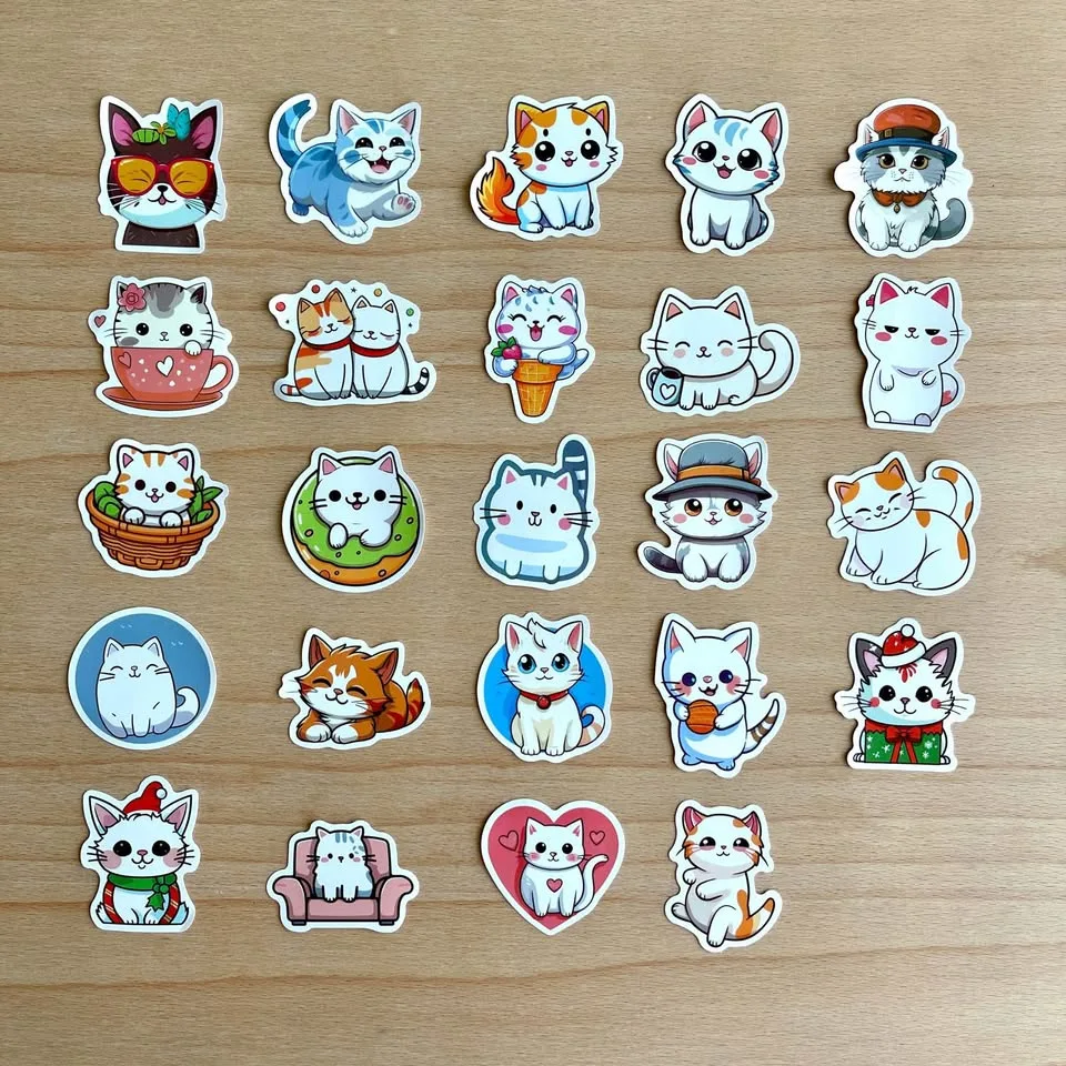 Pack of 49 Cute Cats Stickers CW49 image indicator(9)