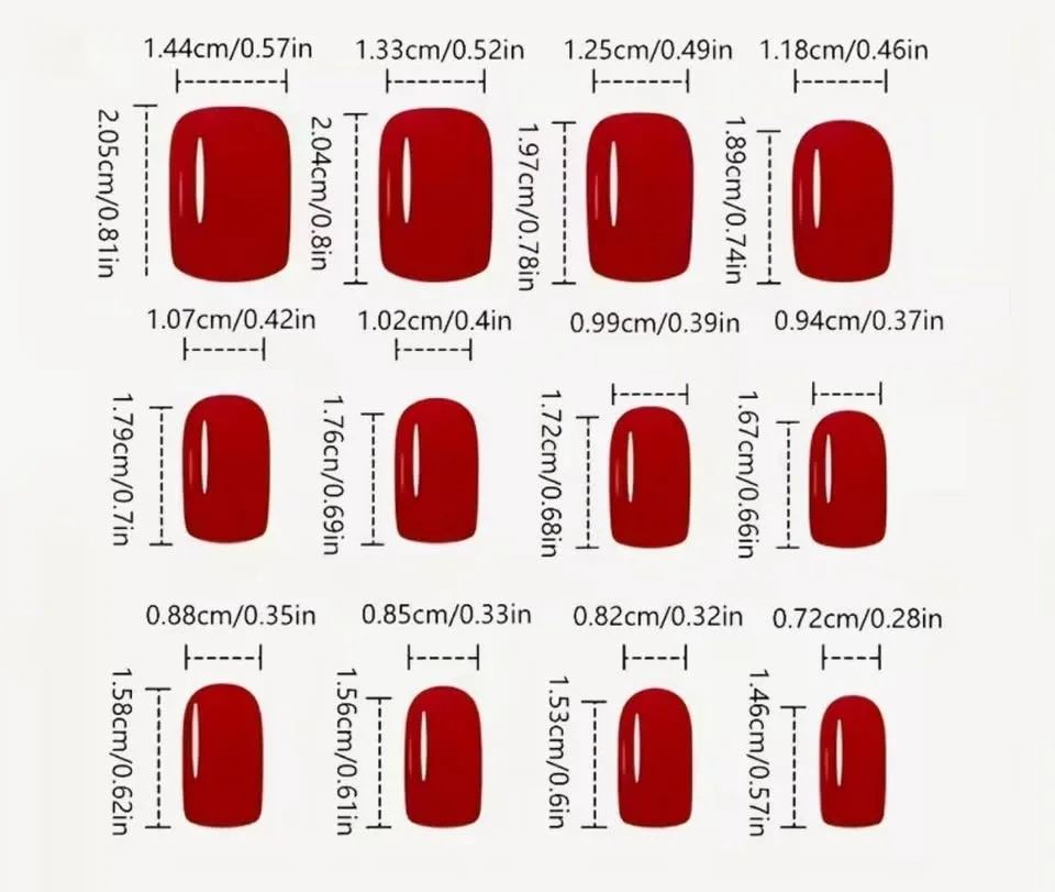 Brand new Press on nails short square Nails with jelly glue image indicator(2)