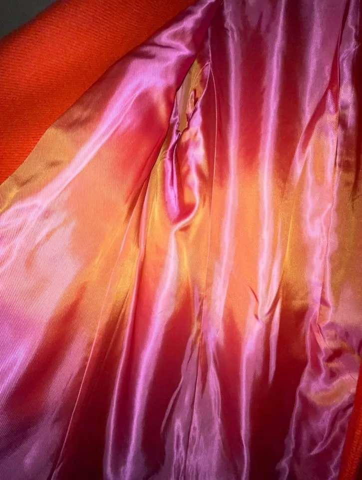 Escada Wool Peacoat Orange Pink Lining US 12-14 image indicator(7)