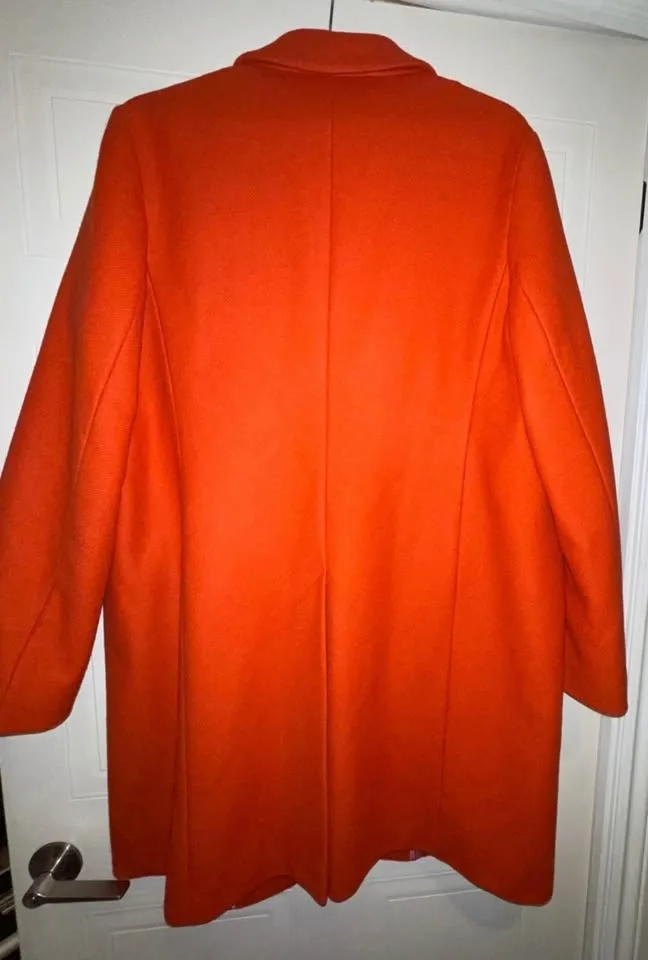 Escada Wool Peacoat Orange Pink Lining US 12-14 image indicator(8)
