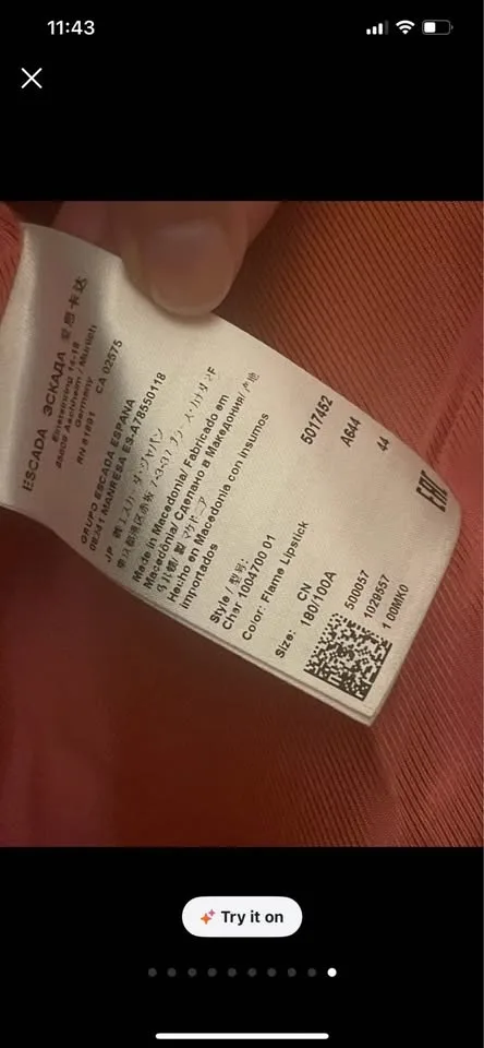 Escada Wool Peacoat Orange Pink Lining US 12-14 image indicator(10)