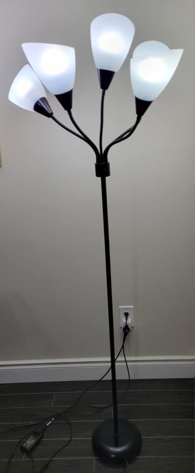 5-Head Floor Lamp – Multi-Directional Lights – Black - photo 2