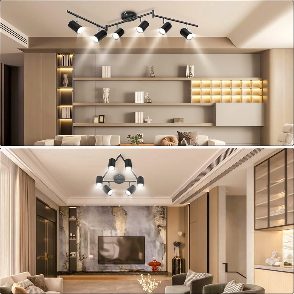 GORDNWE 6-Light Adjustable Track Lighting (Black) - photo 4