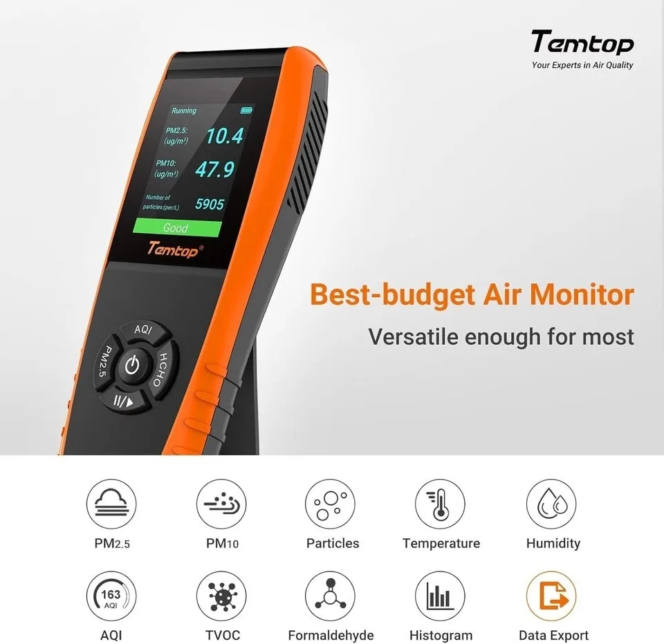 Temtop LKC-1000S+2 Air Quality Monitor (Open Box) image indicator(8)