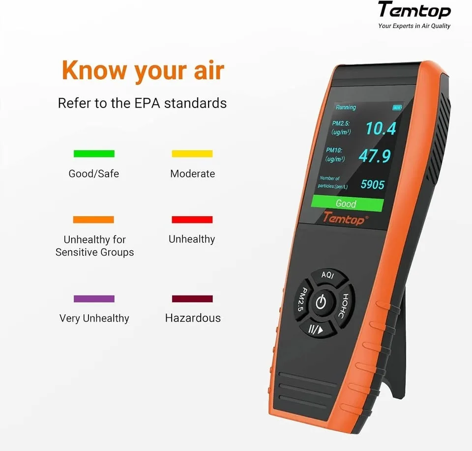 Temtop LKC-1000S+2 Air Quality Monitor (Open Box) image indicator(10)