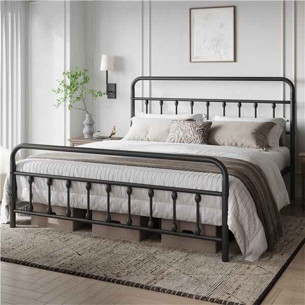 King Farmhouse Style Metal Platform Bed - BRAND NEW - photo 2