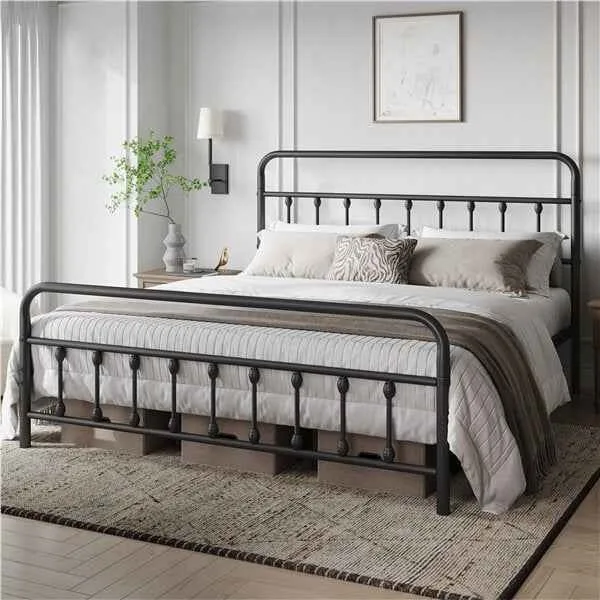 King Farmhouse Style Metal Platform Bed - BRAND NEW image indicator(2)