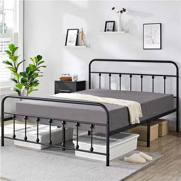 Queen Farmhouse Style Metal Platform Bed - BRAND NEW