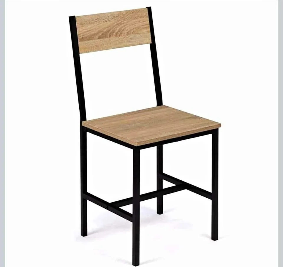 Wood and Metal Dining Table Chairs x 4 - BRAND NEW ASSEMBLED