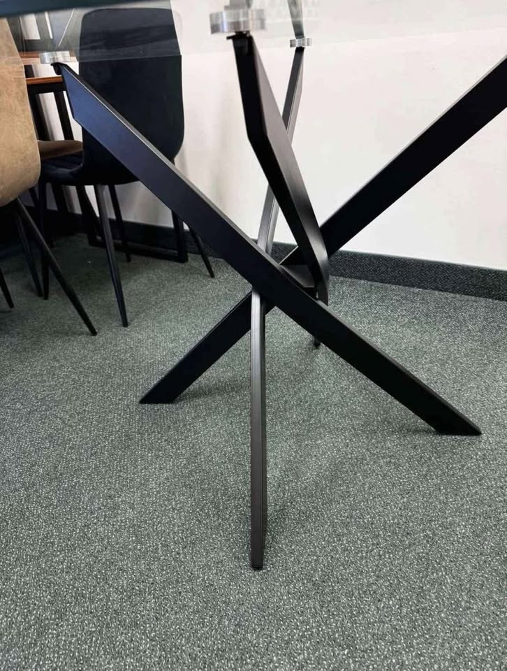 Glass Dining Table with Metal Legs - BRAND NEW - photo 3
