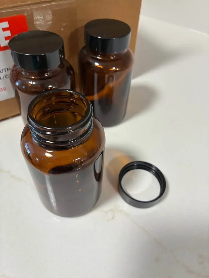 Amber Glass Jars - 4 oz (Set of 14) image indicator(2)