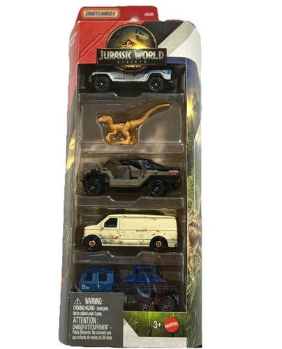 Matchbox Jurassic World 5-Pack Diecast Cars New - photo 3