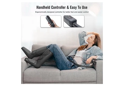 Air Compression Leg & Foot Massager Boots Heat & Vibration - photo 2