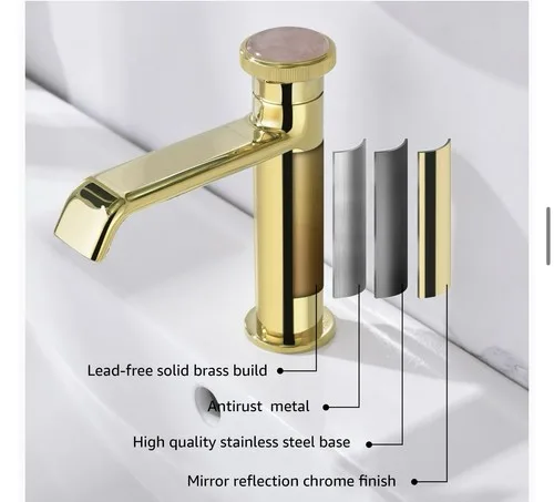 Gold Bathroom Faucet - Modern Luxury Brass Tap