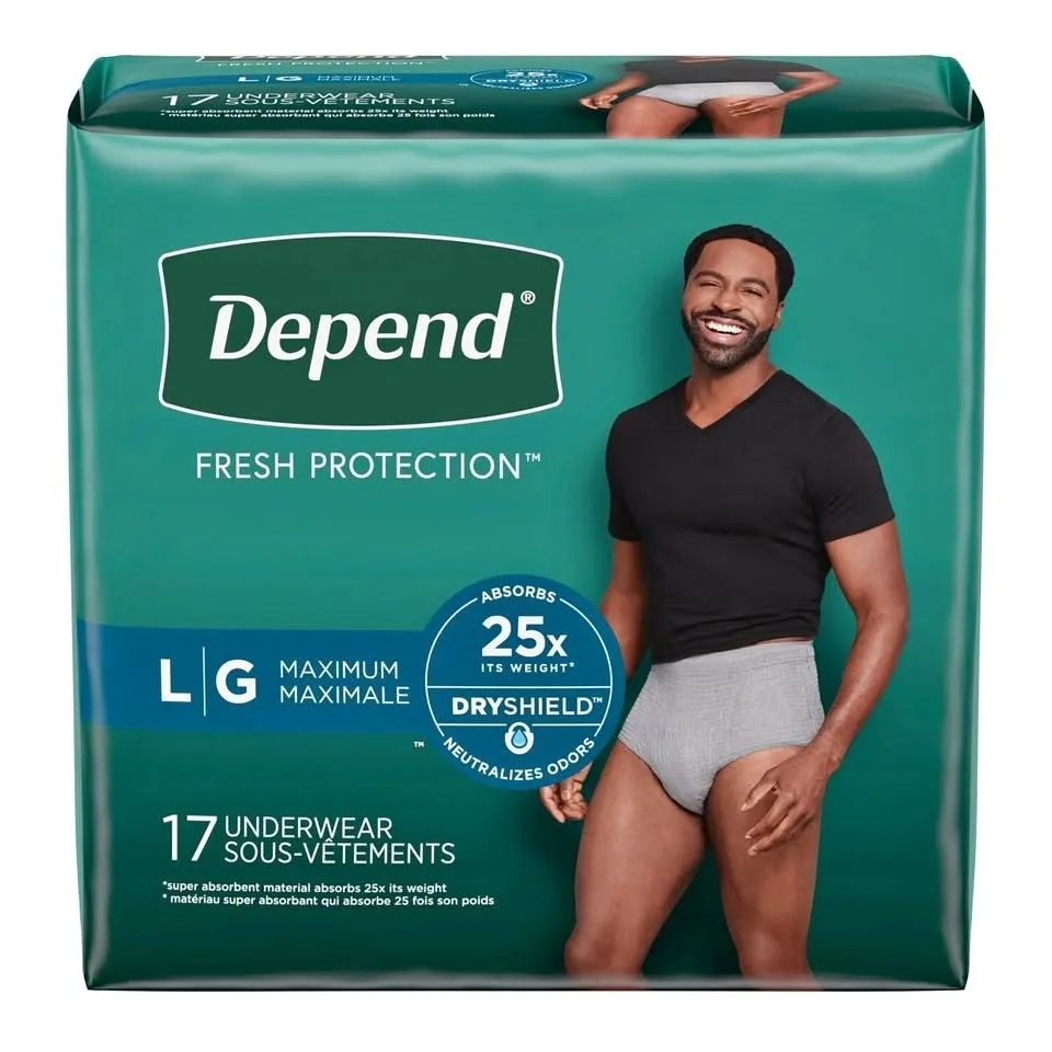 Mens Large Depends fresh protection 17