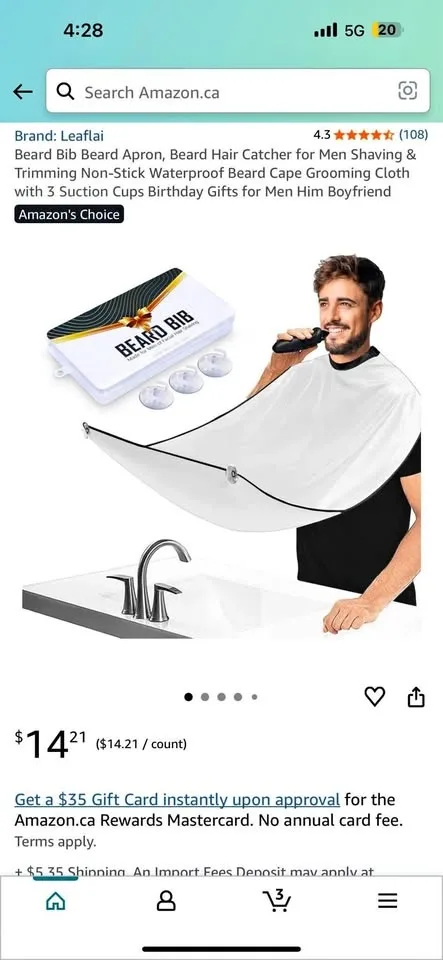 Beard Apron, Beard Hair Catcher for Men Shaving