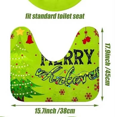 Christmas toilet floor mat and lid cover image indicator(2)
