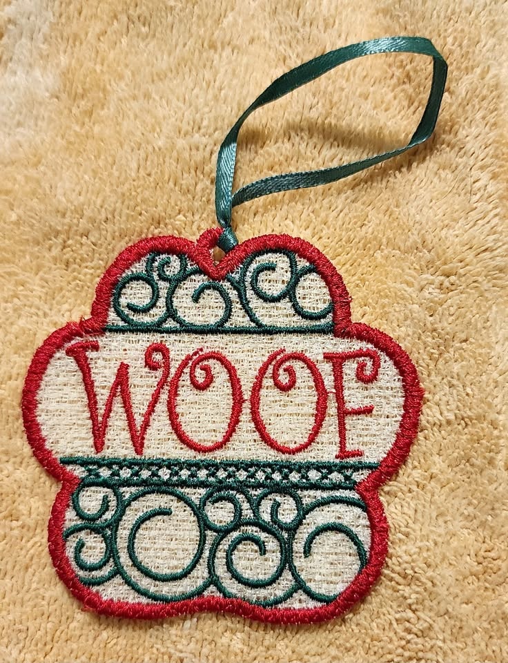 "Woof" Christmas ornament