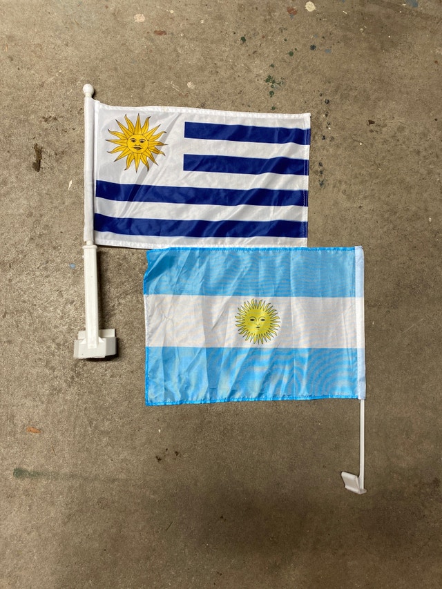 World Cup flags Italy Uruguay Argentina