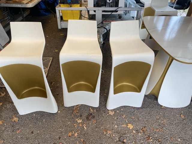 5 VONDOM Wing 28.25" Chairs + Tables - Movie Prop