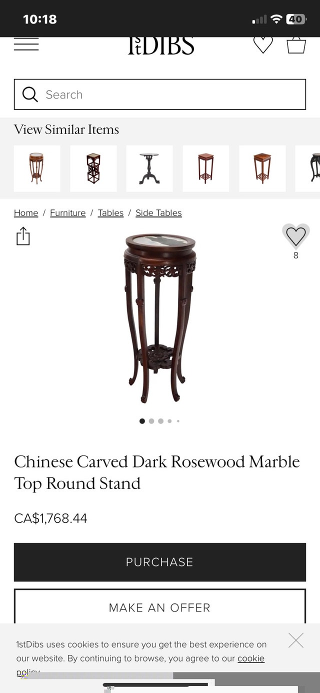 Hand Carved Red Wood Chinese Marble table - photo 3
