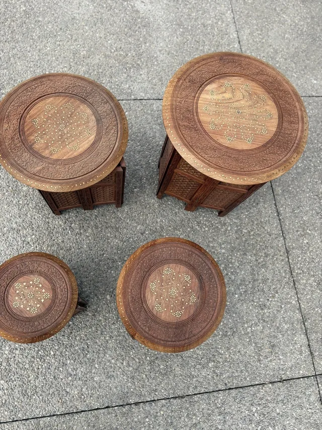 1950s Anglo-Indian Octagonal Carved teak table