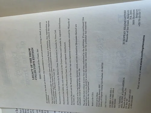 Forgotten Realms Legacy of the Drow HC Collector's Ed. image indicator(7)