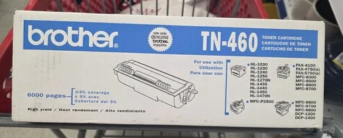 GENUINE Brother TN-460 BLACK Toner Cartridge High Yield NEW