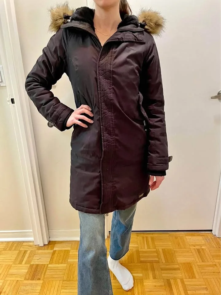 Aritzia- TNA Aspen long black parka jacket