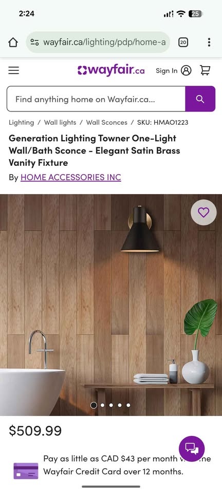 Lighting One-Light Wall/Bath Sconce Satin Brass - photo 3