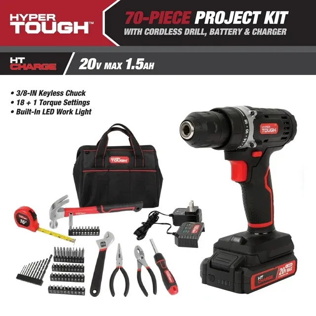 Hyper Tough 20V Drill Kit w/ Battery & Charger image indicator(2)