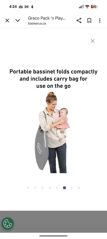 New Graco pack'n play bassinet + travel bag. Perfect - photo 3