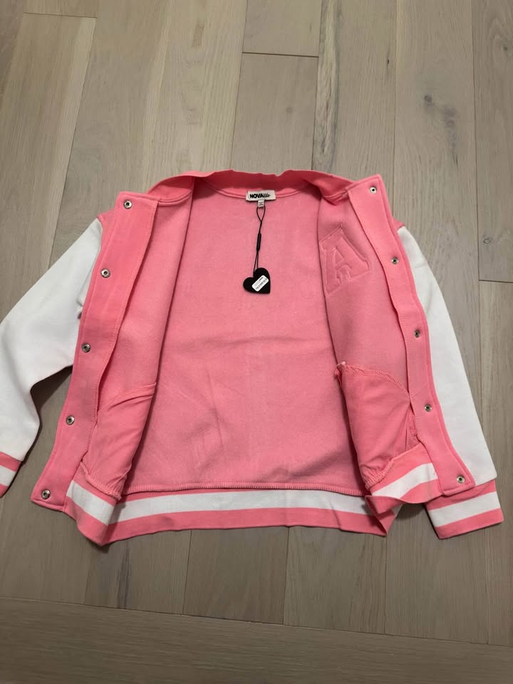 Kids Varsity Jacket - Pink & White - Size 12 - photo 2