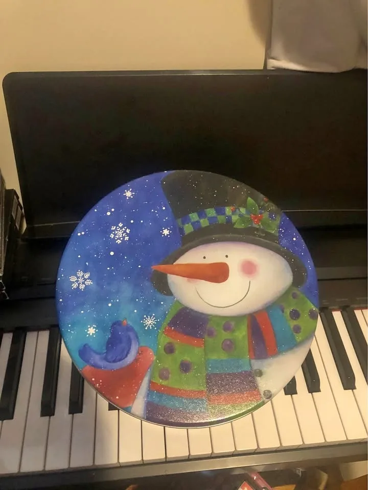 Large Snowman Cookie Tin #Cleanout