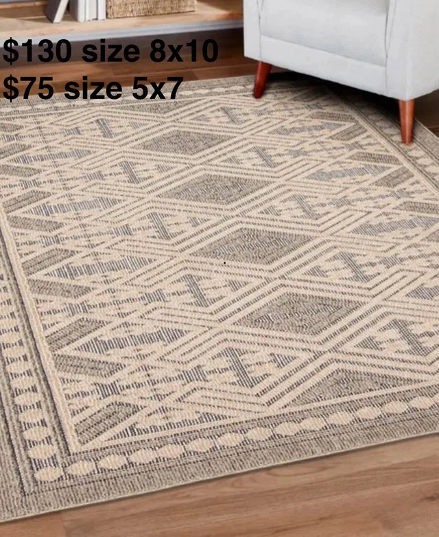 Geometric Outdoor Rug 5x7
