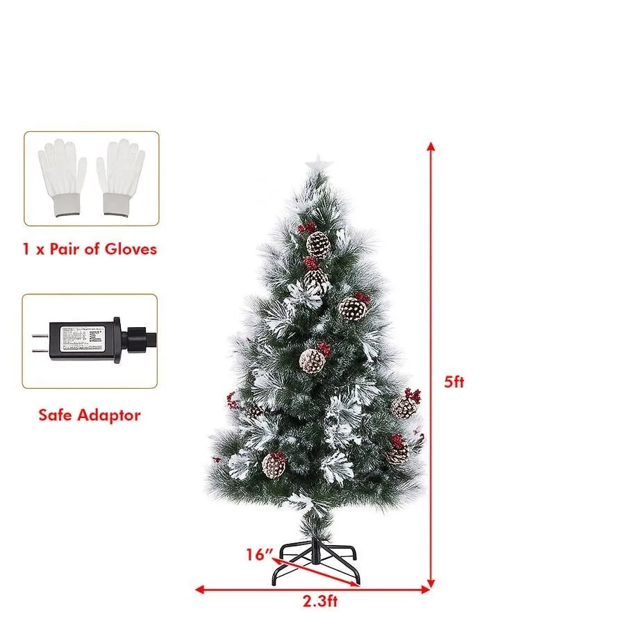 Snow Covered Christmas Tree 5 FT - Green image indicator(2)