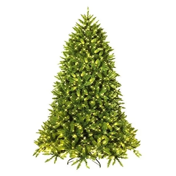 6-ft Pre-Lit PVC Christmas Fir Tree Hinged 8 Flash Modes