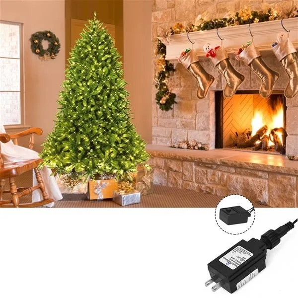 6-ft Pre-Lit PVC Christmas Fir Tree Hinged 8 Flash Modes image indicator(3)
